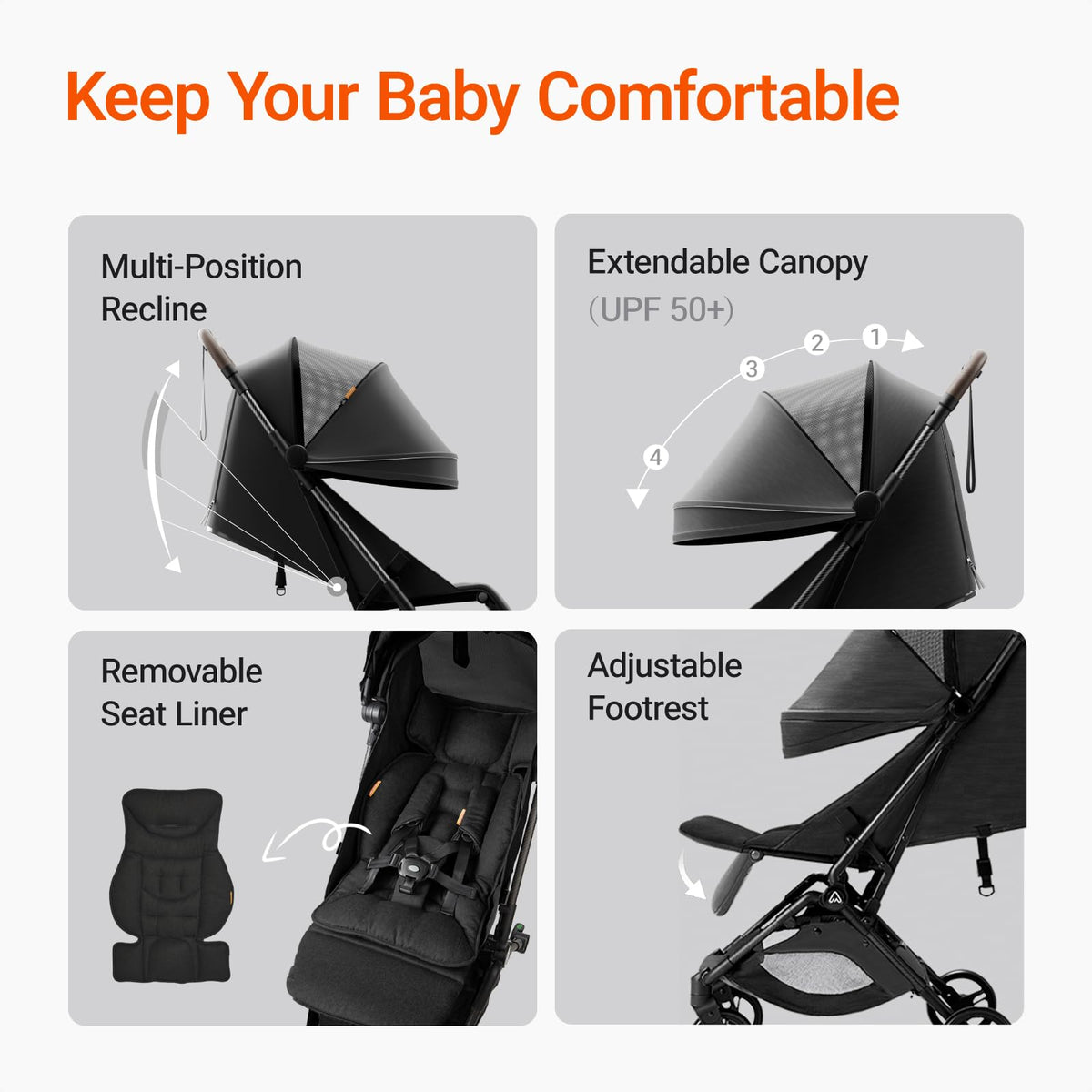 Ultra Air Lightweight Baby Travel Stroller One Handed Fold — image 26