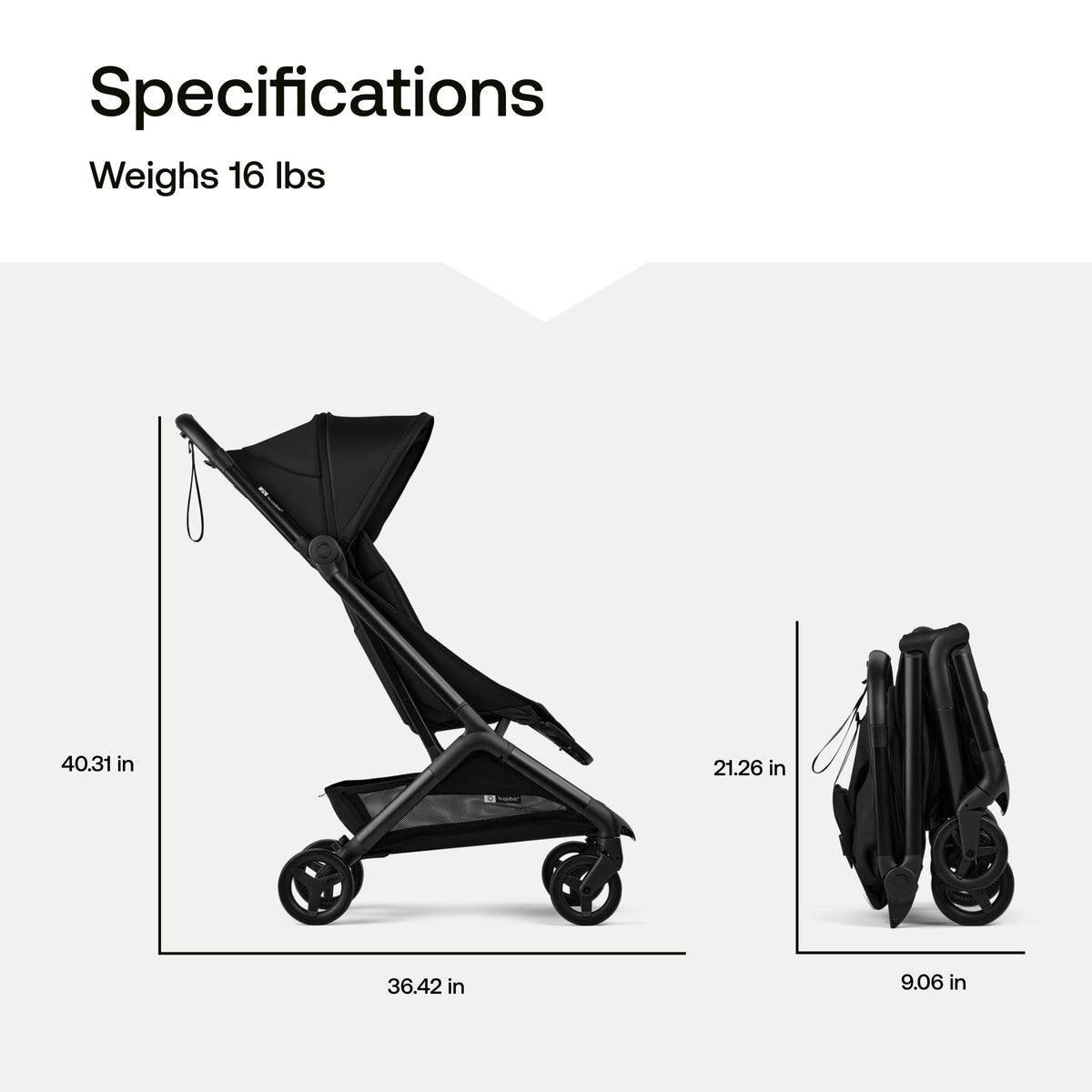 Bugaboo Butterfly 2 Travel Stroller Ultra Compact One Second Fold Lightweight Airplane Friendly Black — image 20