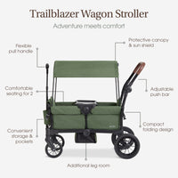 Evolur Trailblazer Wagon Double Stroller All Terrain Wheels For Smooth Outdoor Rides thumbnail 6