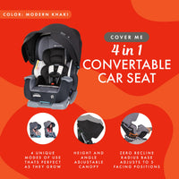 Baby Trend Cover Me 4 In 1 Convertible Car Seat Built In Canopy thumbnail 10