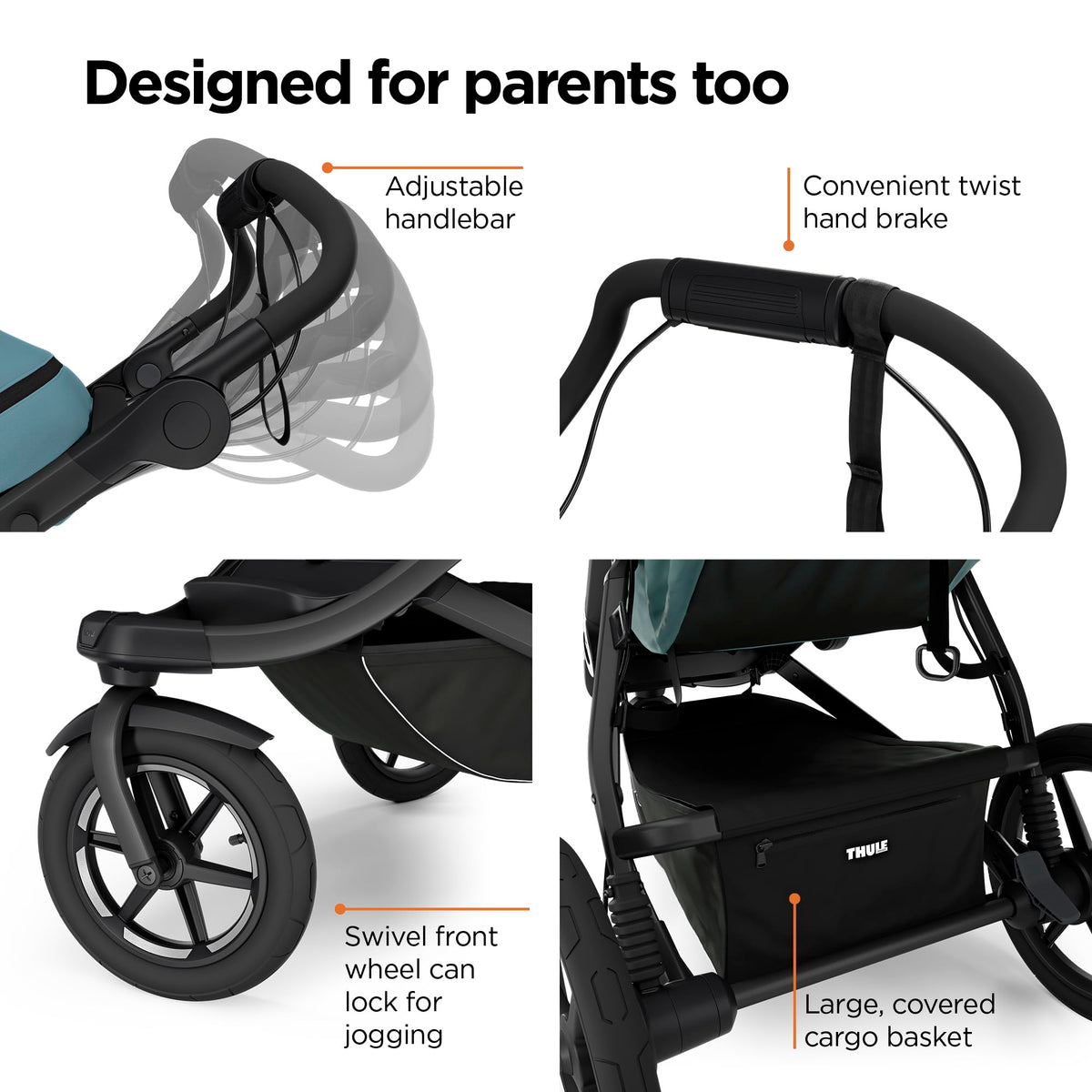 Thule Urban Glide 3 Double All-Terrain Stroller Lightweight With Air-Filled Tires And Suspension — image 48