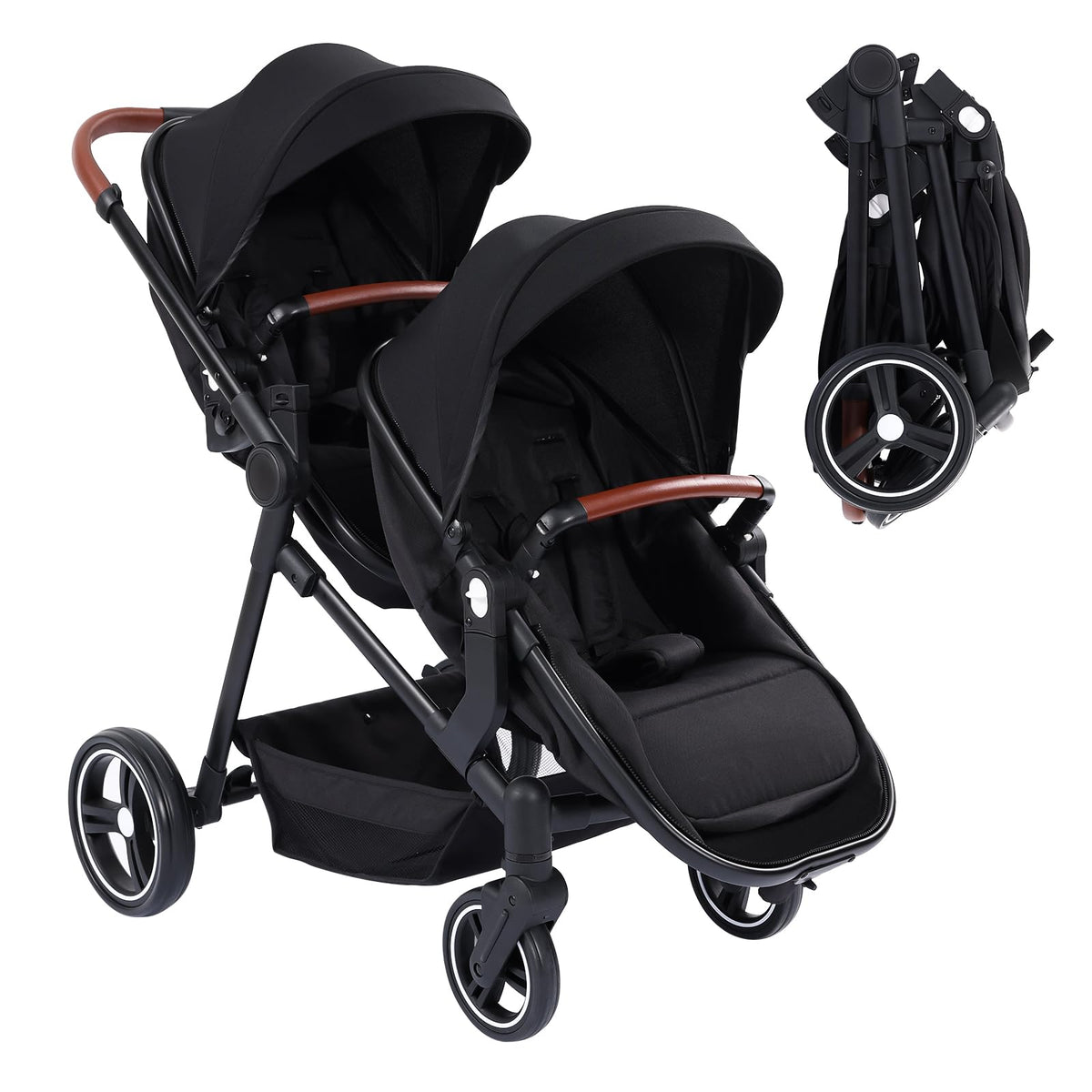 Tandem Stroller For Newborn And Toddler With Reversible Seats — image 2