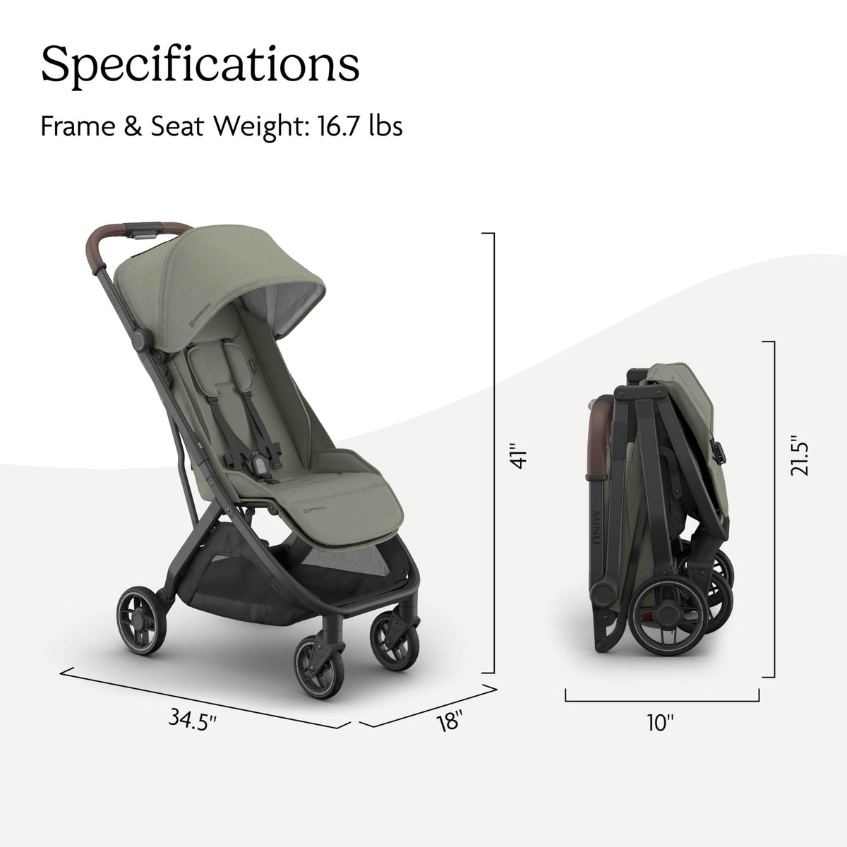 UPPAbaby Minu V3 Travel Stroller Lightweight One Hand Fold For Easy Overhead Travel — image 22