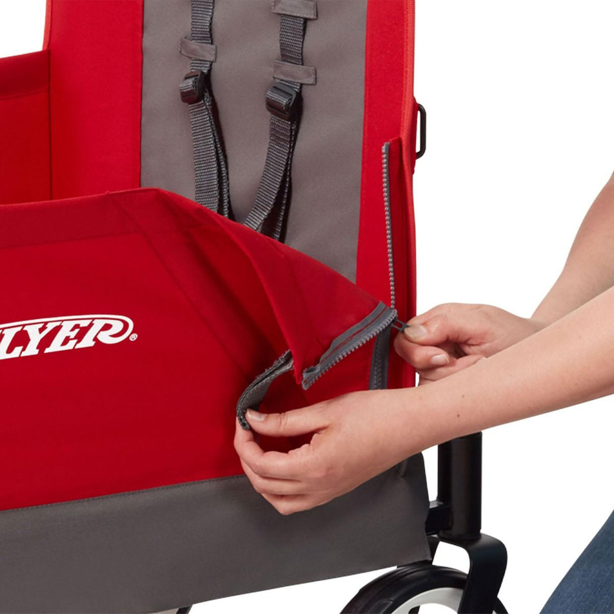 Radio Flyer Convertible Wagon For Kids With Adjustable Handle Cup Holder And Canopy — image 21