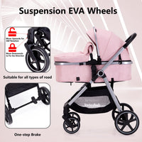 2-In-1 Baby Stroller Foldable With Reversible Seat For Infants And Toddlers 0-36 Months Beige thumbnail 33