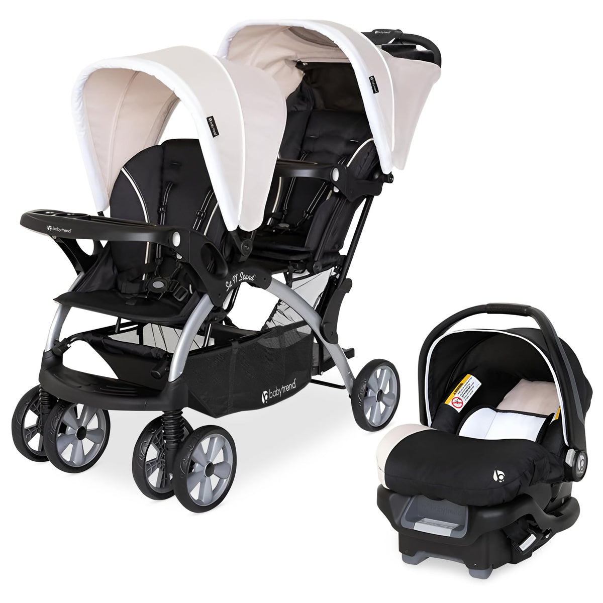 Baby Trend Double Stroller Car Seat Travel System Stormy — image 7