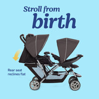 Graco DuoGlider Double Stroller Lightweight Tandem Seating Glacier Color All Day Comfort thumbnail 2