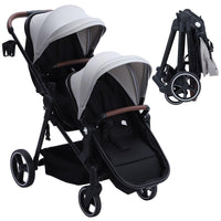 Tandem Double Stroller For Newborn And Toddler Twins Foldable For Easy Travel And Storage thumbnail 3
