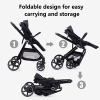 2-In-1 Baby Stroller Foldable With Reversible Seat For Infants And Toddlers 0-36 Months Beige thumbnail 20