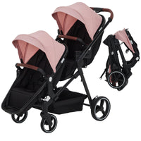 Double Tandem Stroller Newborn and Toddler With Reversible Seat thumbnail 3