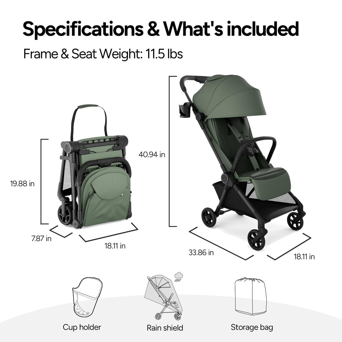 Mompush Nexis Carbon Travel Stroller Ultra Lightweight 11.5 Lb — image 13