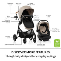 Evenflo Pivot NXT Travel System With LiteMax NXT Infant Car Seat Latte Tan For Easy On The Go thumbnail 14