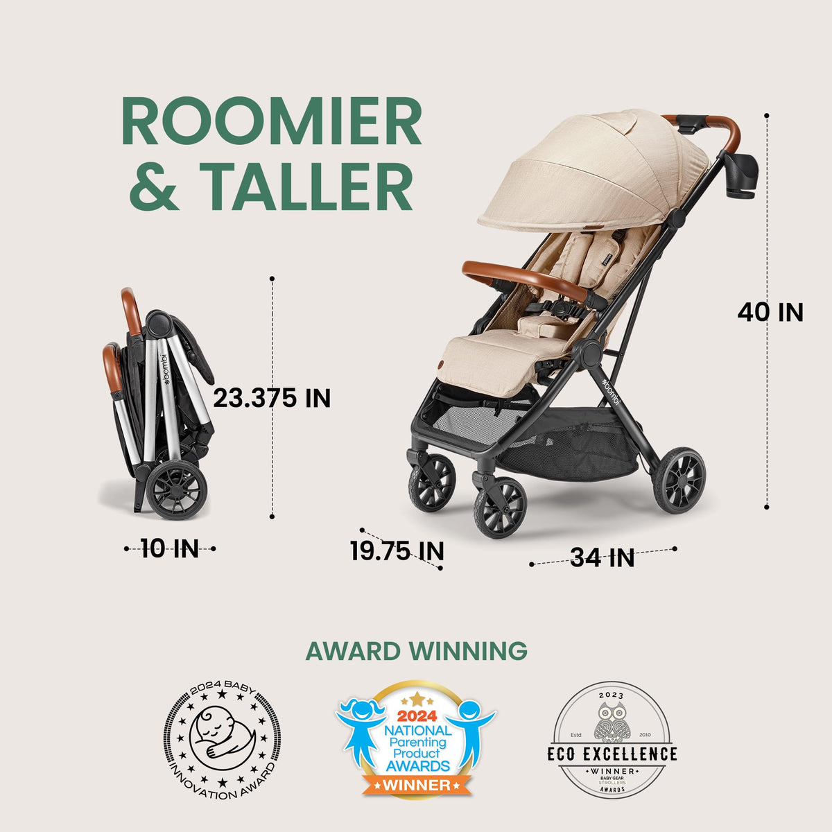 Bombi Bēbee V2 Lightweight Baby Stroller One Hand Fold — image 39