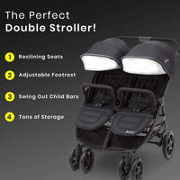 Jeep Destination Ultralight Side By Side Double Stroller With Lightweight Frame And Smooth Ride thumbnail 2