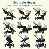 Tandem Stroller For Newborn And Toddler With Reversible Seats thumbnail 37