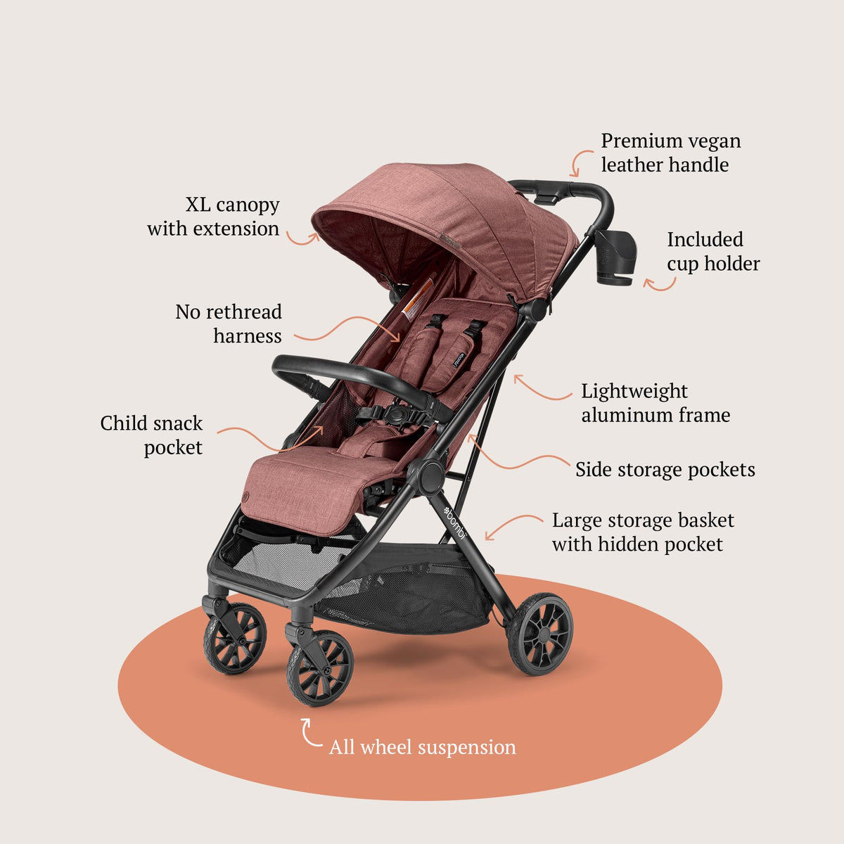 Bombi Bēbee V2 Lightweight Baby Stroller One Hand Fold — image 21