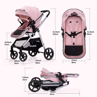 2-In-1 Baby Stroller Foldable With Reversible Seat For Infants And Toddlers 0-36 Months Beige thumbnail 31