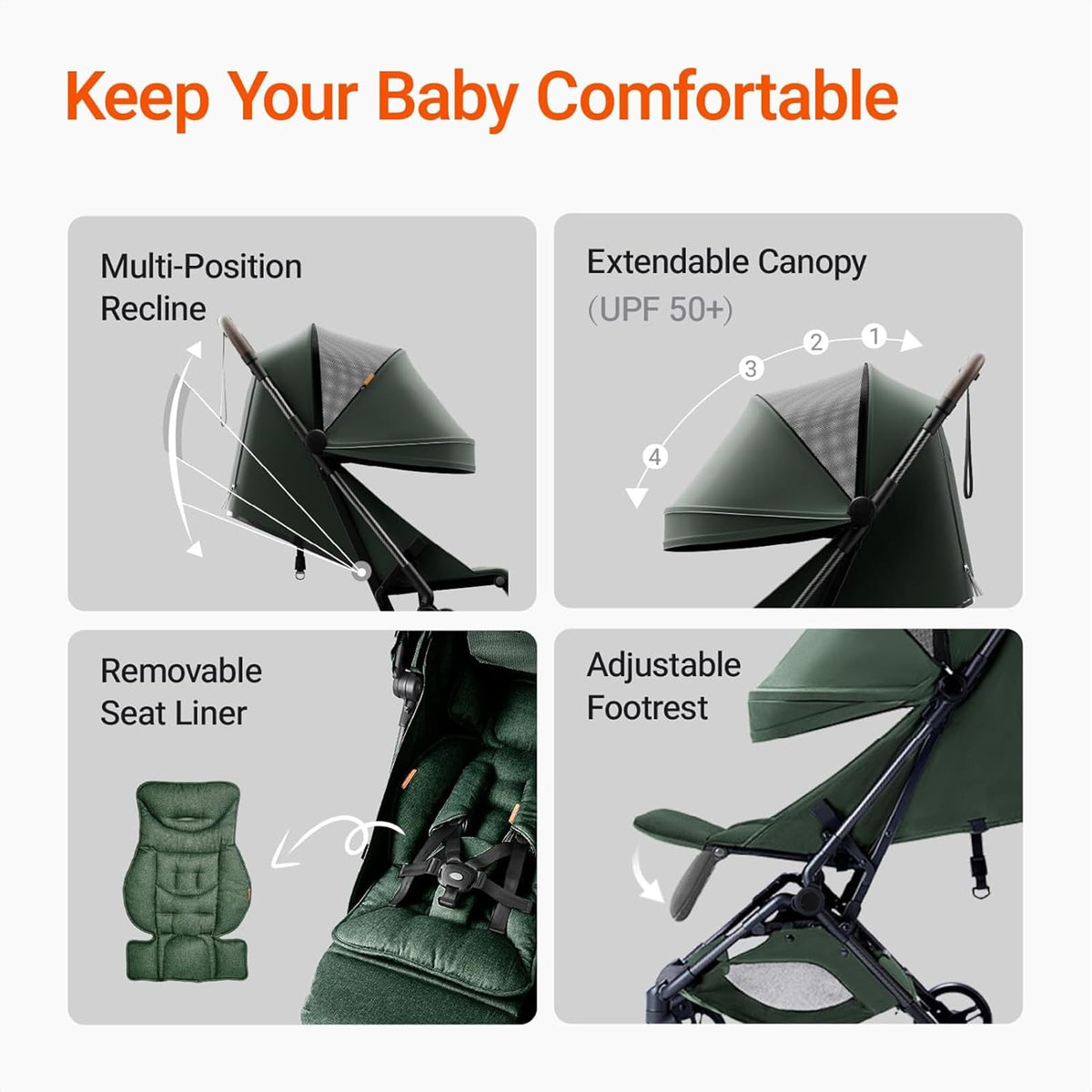 Ultra Air Lightweight Baby Travel Stroller One Handed Fold — image 58