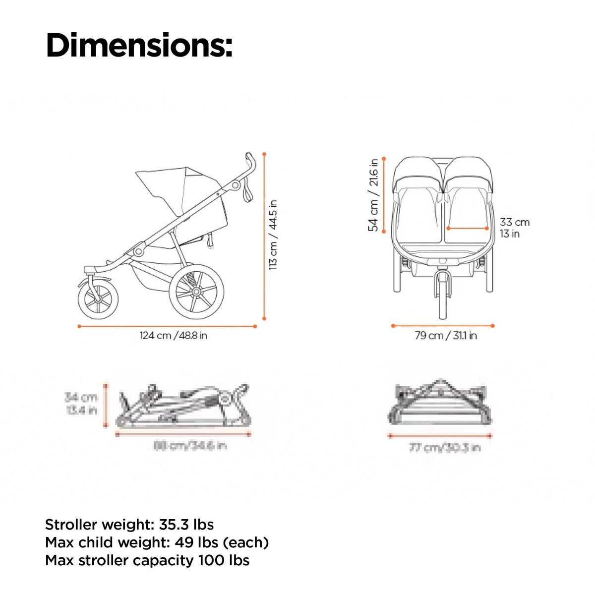 Thule Urban Glide 3 Double All-Terrain Stroller Lightweight With Air-Filled Tires And Suspension — image 14
