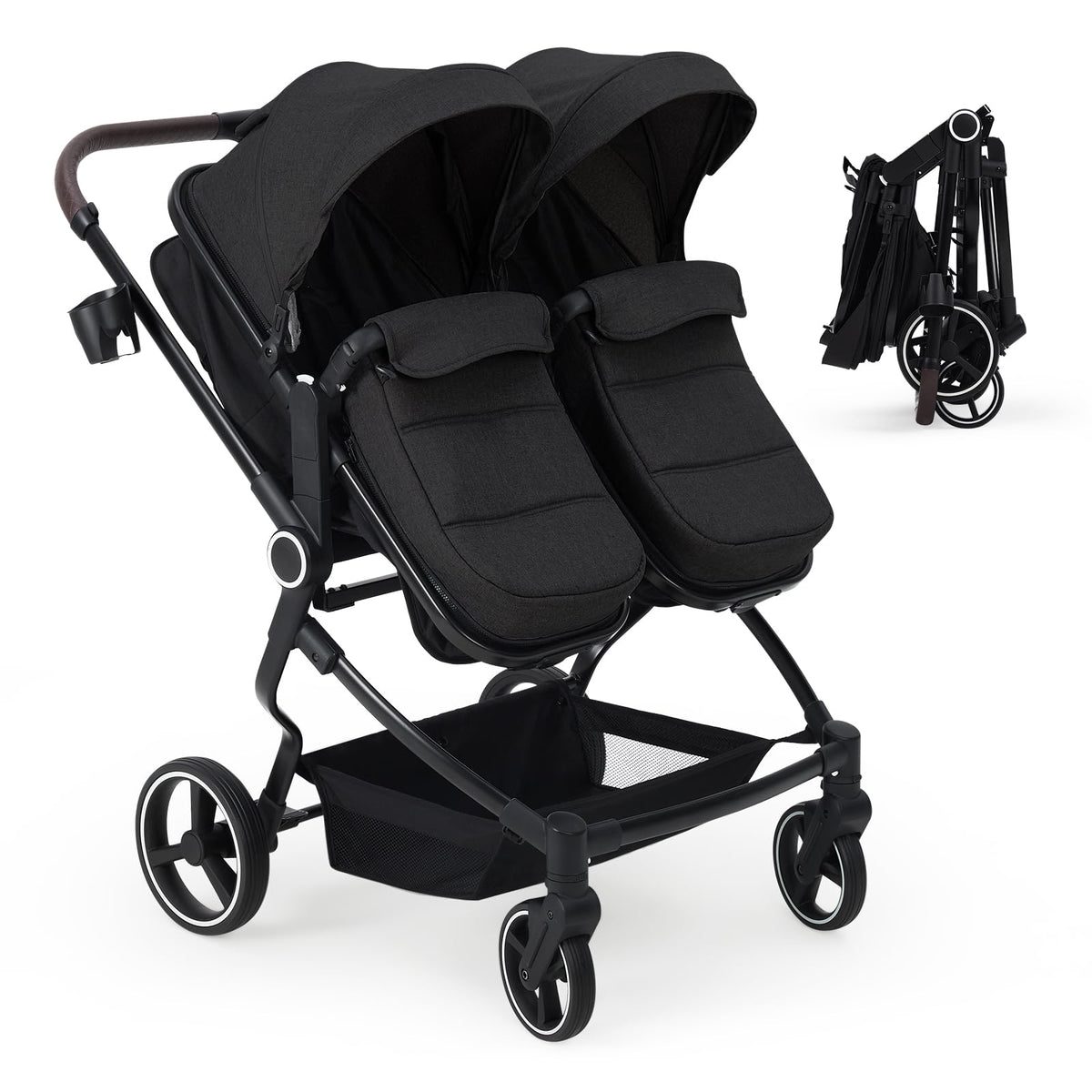 Double Stroller For Twins Lightweight Side By Side Reclining Seats — image 20