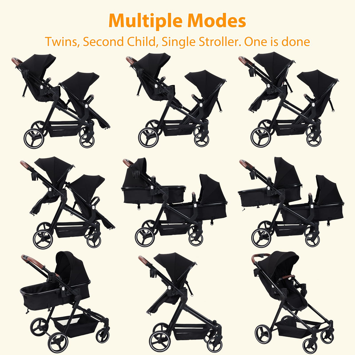 Tandem Stroller For Newborn And Toddler With Reversible Seats — image 27