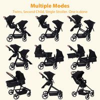 Tandem Stroller For Newborn And Toddler With Reversible Seats thumbnail 27