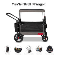 Radio Flyer Convertible Wagon For Kids With Adjustable Handle Cup Holder And Canopy thumbnail 12