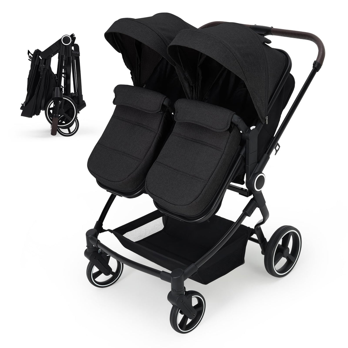 Double Stroller For Twins Lightweight Side By Side Reclining Seats