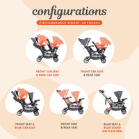 Baby Trend Double Stroller Car Seat Travel System Stormy thumbnail 26