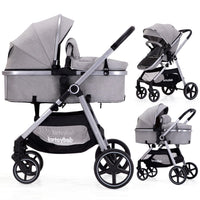 2-In-1 Baby Stroller Foldable With Reversible Seat For Infants And Toddlers 0-36 Months Beige thumbnail 4