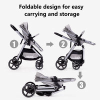 2-In-1 Baby Stroller Foldable With Reversible Seat For Infants And Toddlers 0-36 Months Beige thumbnail 9