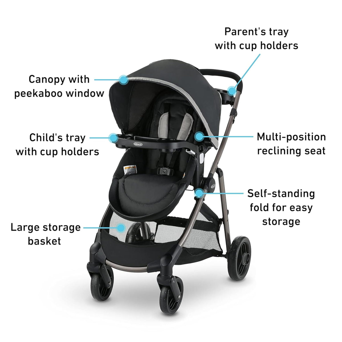 Graco Modes Element Travel System Canter 3In1 Stroller For Infant To Toddler With Car Seat Carrier — image 11
