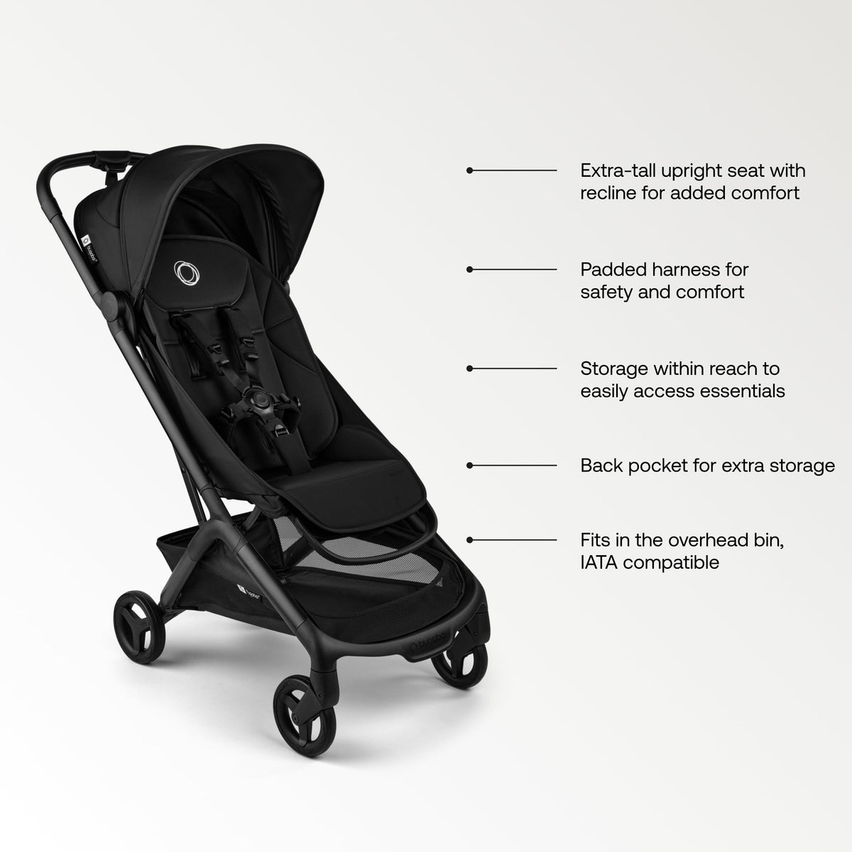 Bugaboo Butterfly 2 Travel Stroller Ultra Compact One Second Fold Lightweight Airplane Friendly Black — image 21