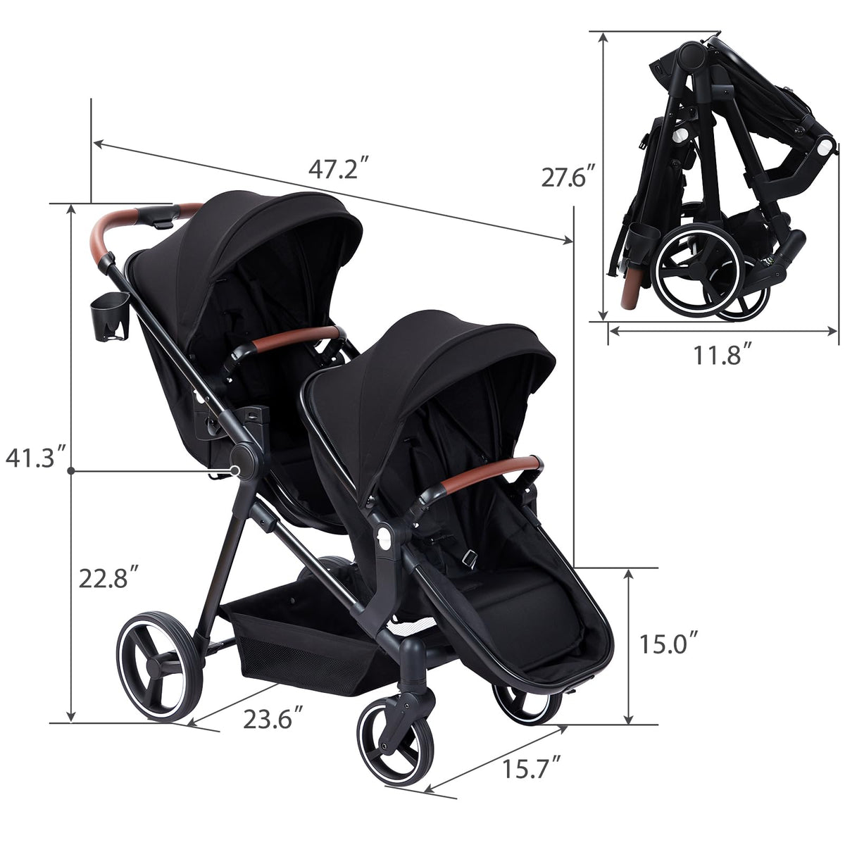 Tandem Stroller For Newborn And Toddler With Reversible Seats — image 7