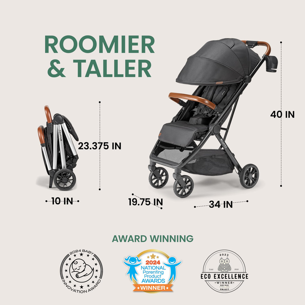 Bombi Bēbee V2 Lightweight Baby Stroller One Hand Fold — image 37