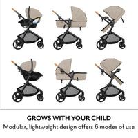 Evenflo Pivot NXT Travel System With LiteMax NXT Infant Car Seat Latte Tan For Easy On The Go thumbnail 6