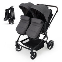 Double Stroller Tandem for Newborn and Toddler with Lightweight Compact Fold for Easy Travel and City Streets Pink thumbnail 3