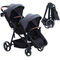 Double Tandem Stroller Newborn and Toddler With Reversible Seat thumbnail 2