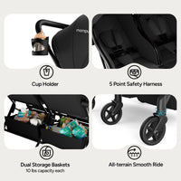Mompush Lithe Double Stroller Lightweight Side by Side thumbnail 9