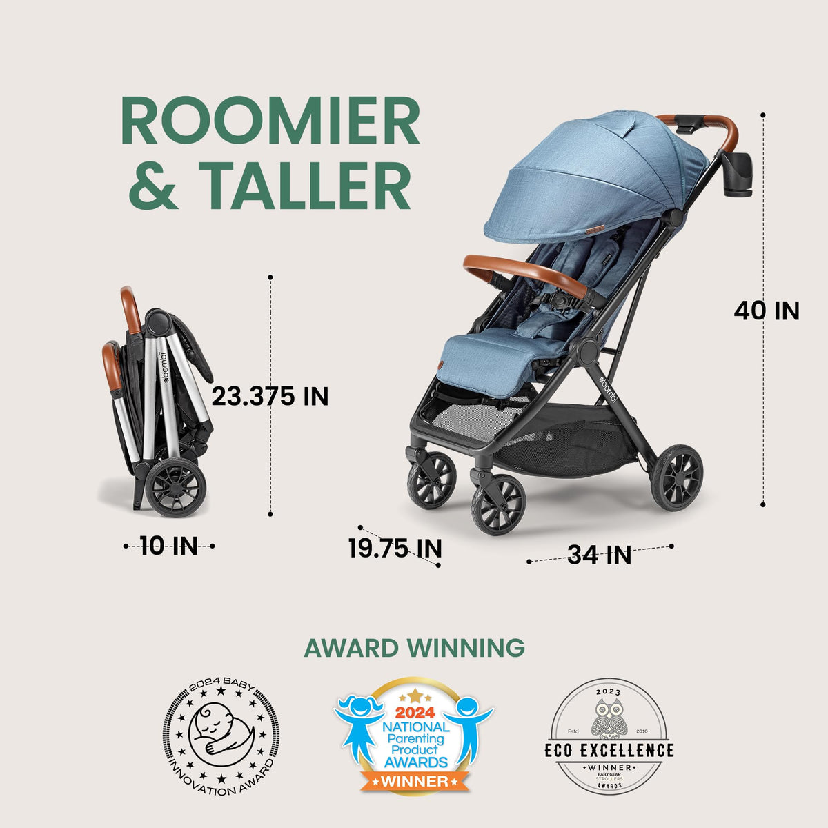 Bombi Bēbee V2 Lightweight Baby Stroller One Hand Fold — image 28