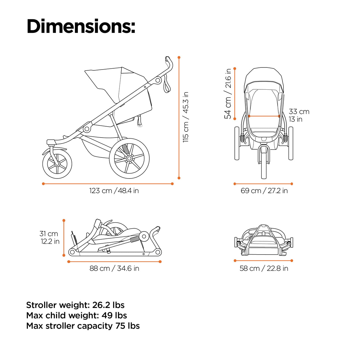 Thule Urban Glide 3 Double All-Terrain Stroller Lightweight With Air-Filled Tires And Suspension — image 10