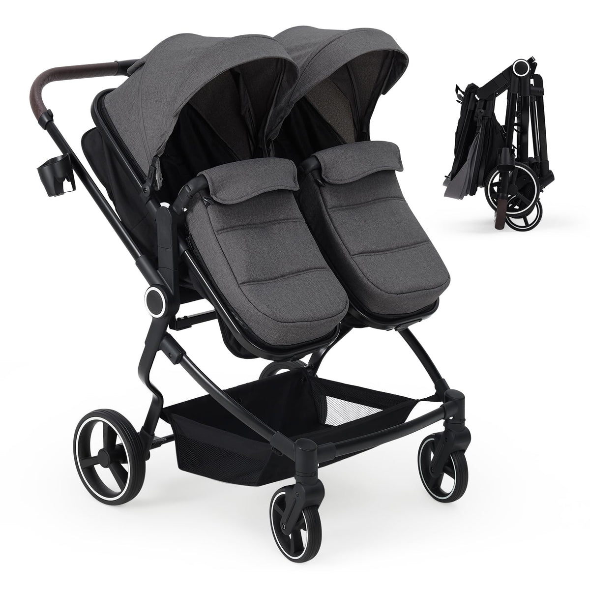 Double Stroller For Twins Lightweight Side By Side Reclining Seats — image 30
