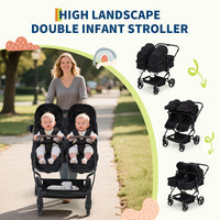 Double Stroller For Twins Lightweight Side By Side Reclining Seats thumbnail 27