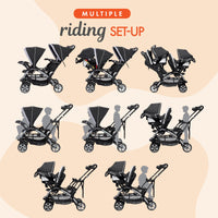 Baby Trend Double Stroller Car Seat Travel System Stormy thumbnail 14