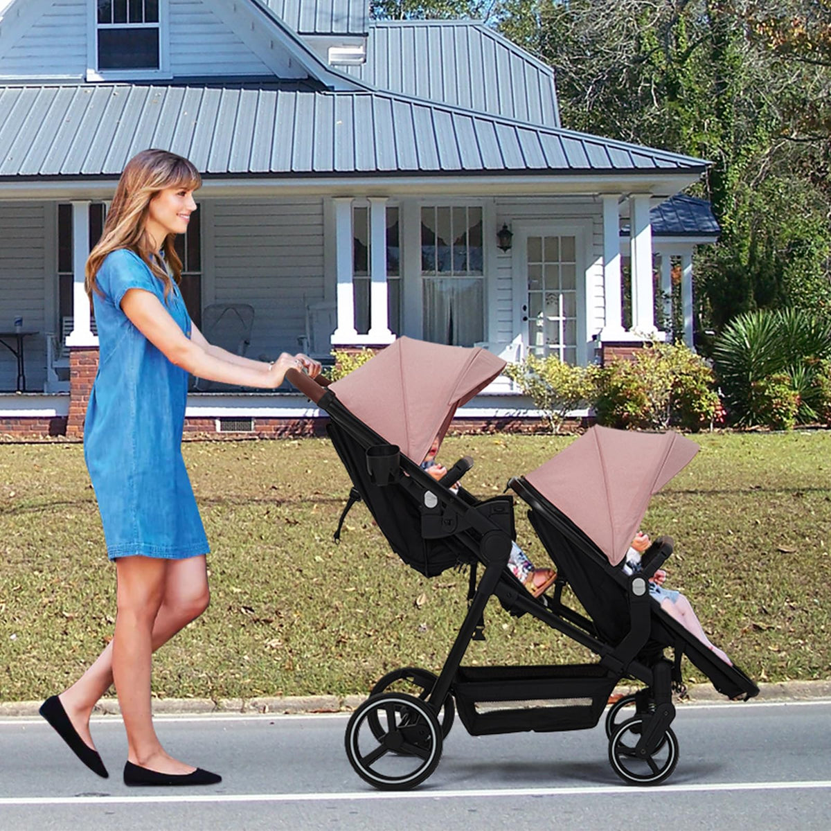 Tandem Double Stroller For Newborn And Toddler Twins Foldable For Easy Travel And Storage — image 18