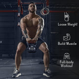 Heavy-Duty Vinyl Kettlebell with Wide Grip & Flat Base
