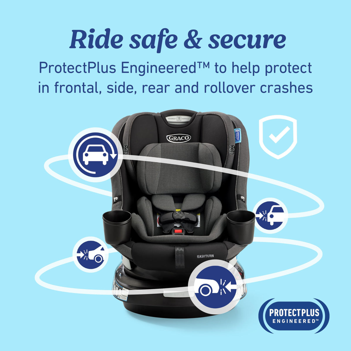 Graco EasyTurn360 2 In 1 Convertible Car Seat 360 Degree Rotation For Easy In And Out — image 8