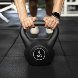 Heavy-Duty Vinyl Kettlebell with Wide Grip & Flat Base