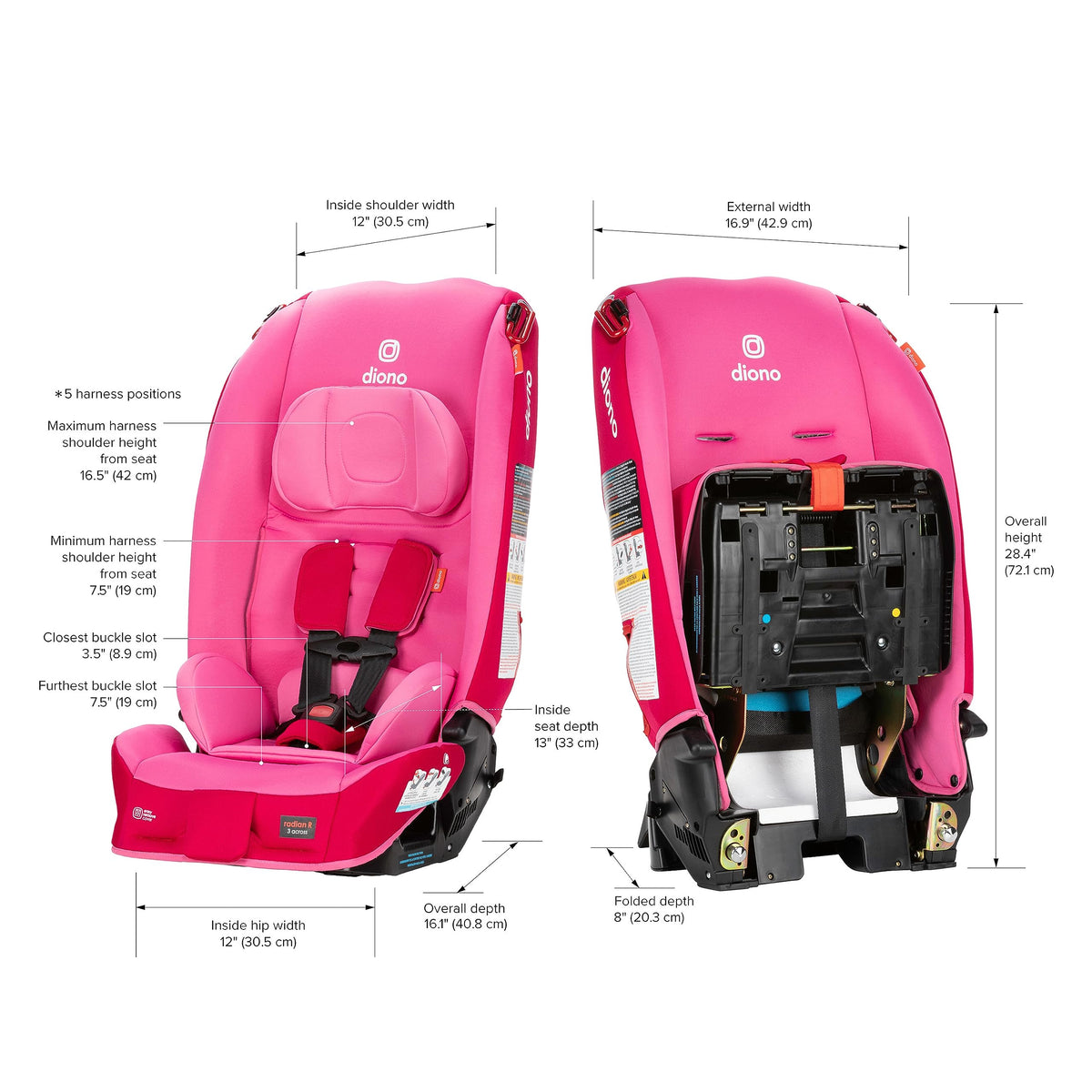 Diono Radian 3R Convertible Car Seat All In One Slim Fit 3 Across — image 23