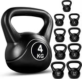 Heavy-Duty Vinyl Kettlebell with Wide Grip & Flat Base